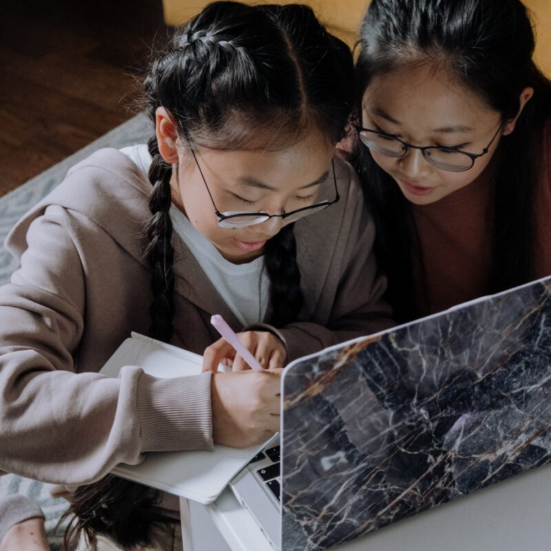 siblings studying