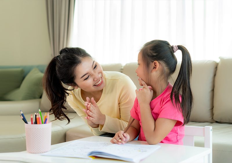 babysitter with a child