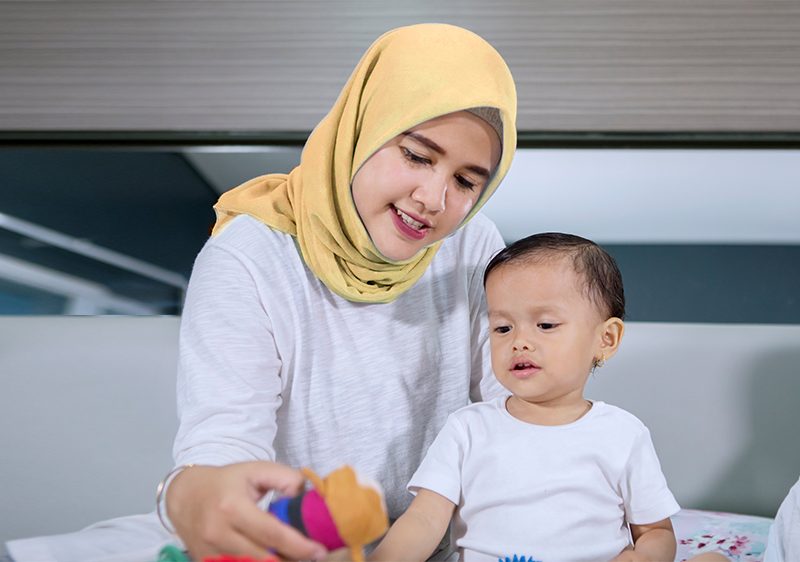 babysitter with baby